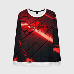 Свитшот мужской CS GO red neon, цвет: 3D-белый