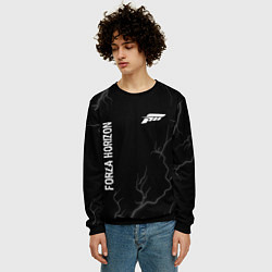 Свитшот мужской Forza Horizon glitch на темном фоне: надпись, симв, цвет: 3D-черный — фото 2