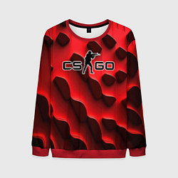 Свитшот мужской CS GO black red abstract, цвет: 3D-красный