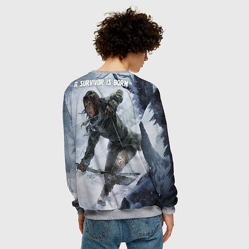 Мужской свитшот Lara is hunting / 3D-Меланж – фото 4