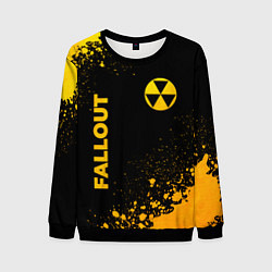 Мужской свитшот Fallout - gold gradient: надпись, символ