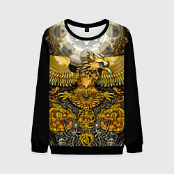 Свитшот мужской Золотой орёл - славянский орнамент, цвет: 3D-черный