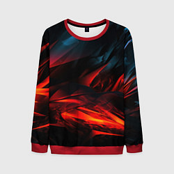 Свитшот мужской Red black abstract, цвет: 3D-красный