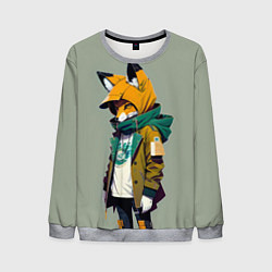 Свитшот мужской Молодая лисичка - городской стиль, цвет: 3D-меланж