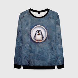 Свитшот мужской Маленький забавный пингвинчик, цвет: 3D-черный