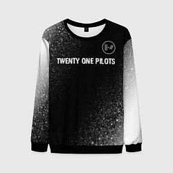 Свитшот мужской Twenty One Pilots glitch на темном фоне: символ св, цвет: 3D-черный