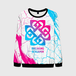 Свитшот мужской Breaking Benjamin neon gradient style, цвет: 3D-черный