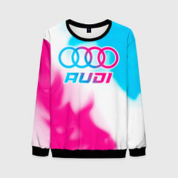 Свитшот мужской Audi neon gradient style, цвет: 3D-черный