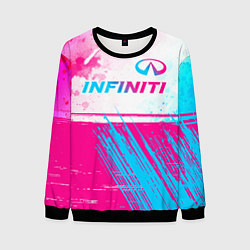 Свитшот мужской Infiniti neon gradient style: символ сверху, цвет: 3D-черный