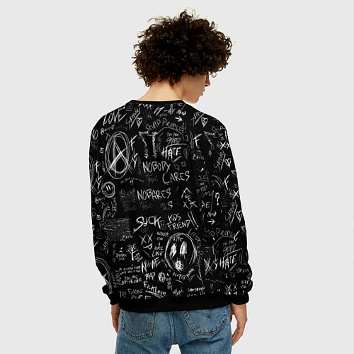 Мужской свитшот Токийский гуль - Dead inside mood / 3D-Черный – фото 4