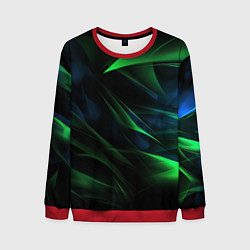 Свитшот мужской Dark green background, цвет: 3D-красный