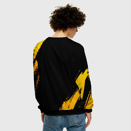 Мужской свитшот Hellsing - gold gradient / 3D-Черный – фото 4