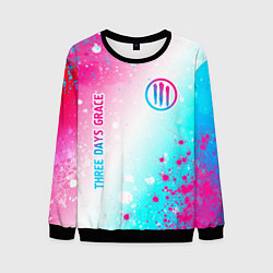 Свитшот мужской Three Days Grace neon gradient style: надпись, сим, цвет: 3D-черный