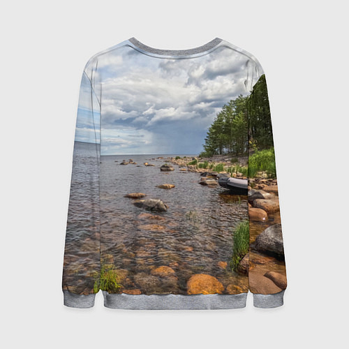 Мужской свитшот Название озер России / 3D-Меланж – фото 2