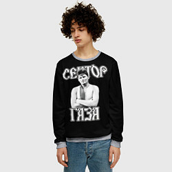 Свитшот мужской Сектор Газа и Анархия хой, цвет: 3D-меланж — фото 2