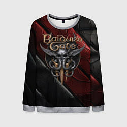 Свитшот мужской Baldurs Gate 3 logo dark, цвет: 3D-меланж