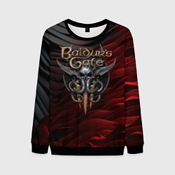 Свитшот мужской Baldurs Gate 3 logo dark red black, цвет: 3D-черный