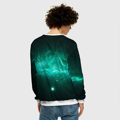 Мужской свитшот Baldurs Gate 3 logo green / 3D-Белый – фото 4