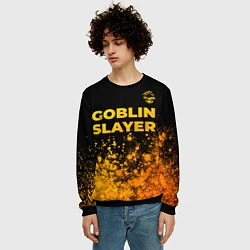 Свитшот мужской Goblin Slayer - gold gradient: символ сверху, цвет: 3D-черный — фото 2