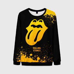 Свитшот мужской Rolling Stones - gold gradient, цвет: 3D-черный