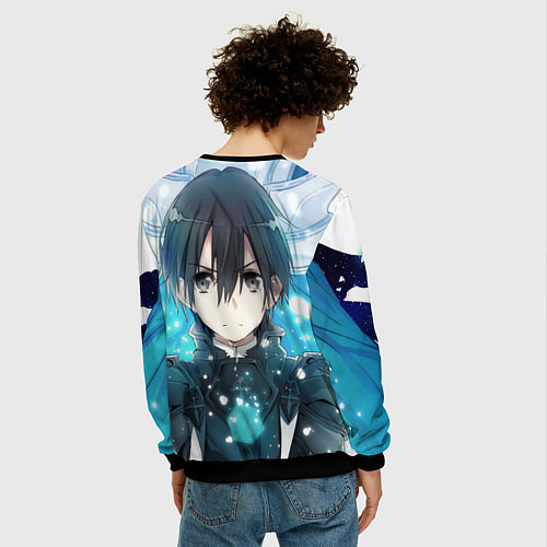 Мужской свитшот Sword Art Online Кадзуто Киригая / 3D-Черный – фото 4