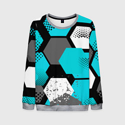 Свитшот мужской Шестиугольники абстрактный фон, цвет: 3D-меланж