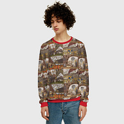 Свитшот мужской Рисунки коллаж, цвет: 3D-красный — фото 2