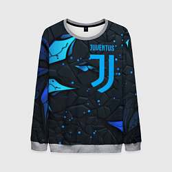 Свитшот мужской Juventus abstract blue logo, цвет: 3D-меланж