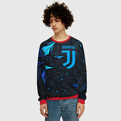 Свитшот мужской Juventus abstract blue logo, цвет: 3D-красный — фото 2