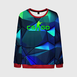 Свитшот мужской CSGO blue green gradient, цвет: 3D-красный