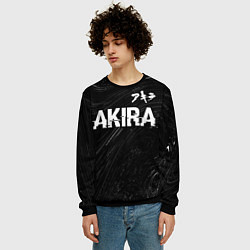 Свитшот мужской Akira glitch на темном фоне: символ сверху, цвет: 3D-черный — фото 2