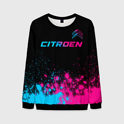 Свитшот мужской Citroen - neon gradient: символ сверху, цвет: 3D-черный