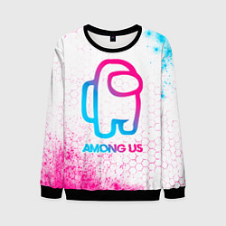 Свитшот мужской Among Us neon gradient style, цвет: 3D-черный