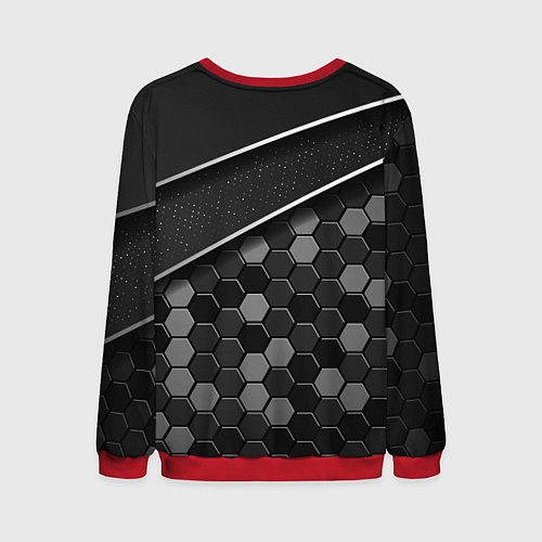 Мужской свитшот Infiniti - черный металл / 3D-Красный – фото 2