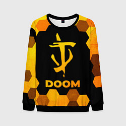 Свитшот мужской Doom - gold gradient, цвет: 3D-черный