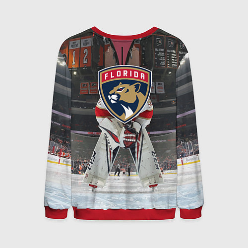 Мужской свитшот Sergey Bobrovsky - Florida panthers - hockey / 3D-Красный – фото 2