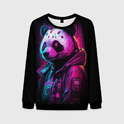 Свитшот мужской Panda cyberpunk, цвет: 3D-черный