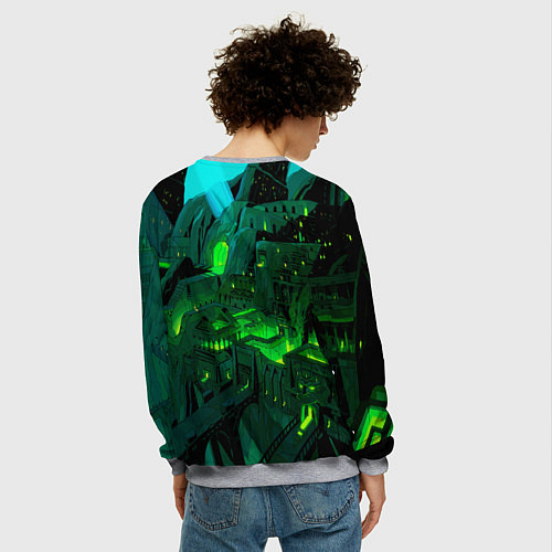 Мужской свитшот Зелёный город / 3D-Меланж – фото 4