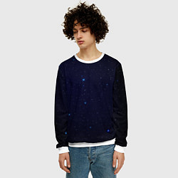 Свитшот мужской Тёмный космос и синие звёзды, цвет: 3D-белый — фото 2