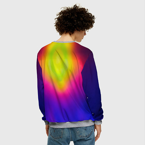 Мужской свитшот Девушка гимнастка в неоновом зале / 3D-Меланж – фото 4