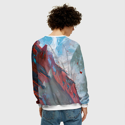 Мужской свитшот Аска Еванеглион / 3D-Белый – фото 4