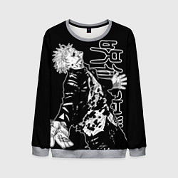 Свитшот мужской Сатору годжо - безумие, цвет: 3D-меланж