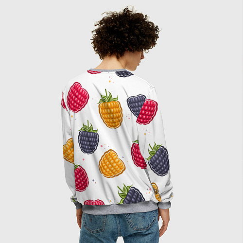 Мужской свитшот Разноцветная малина / 3D-Меланж – фото 4