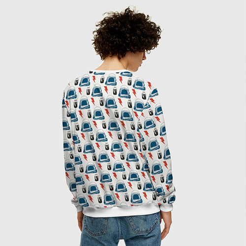 Мужской свитшот Майор том космический узор / 3D-Белый – фото 4