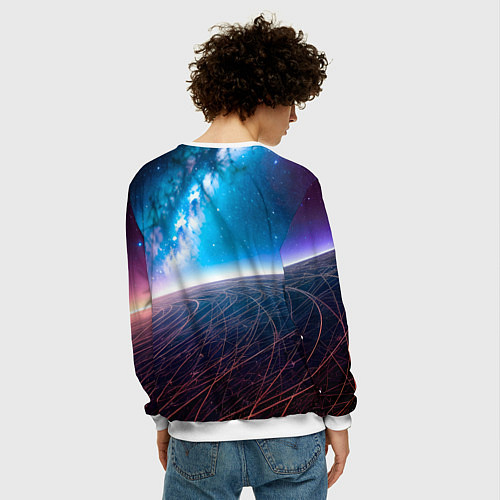 Мужской свитшот Удивительный млечный путь / 3D-Белый – фото 4