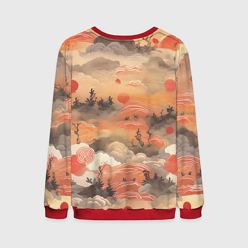 Мужской свитшот Japen pattern / 3D-Красный – фото 2