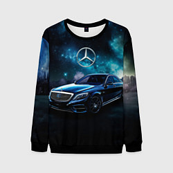 Свитшот мужской Синий мерседес, цвет: 3D-черный