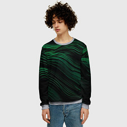 Свитшот мужской Dark green texture, цвет: 3D-меланж — фото 2