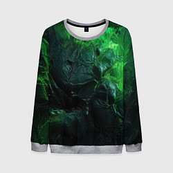 Свитшот мужской Зеленая объемная текстура, цвет: 3D-меланж