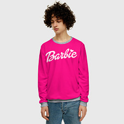 Свитшот мужской Барби розовая, цвет: 3D-меланж — фото 2